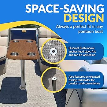 Amazon.com: Cinnamon Pontoon Boat Table Top & Post - No-Wobble